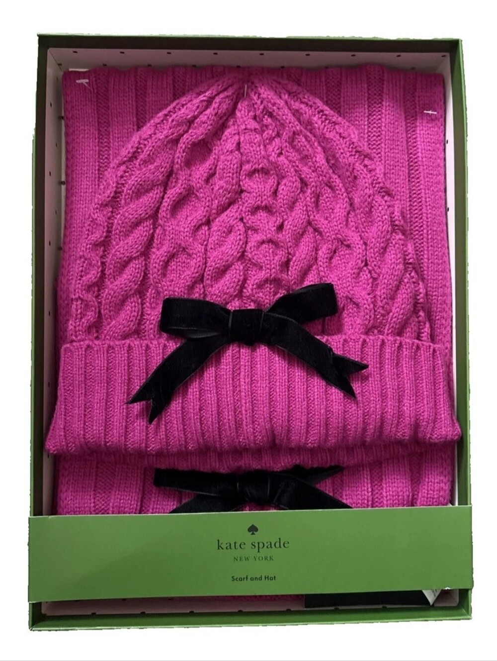 kate spade Cable-Knit Hat & Scarf Set
